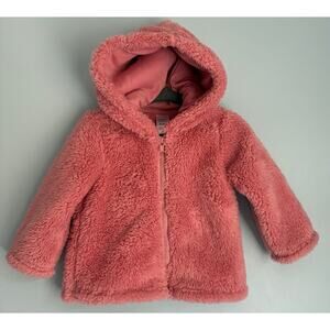 Infant Girl Pink Fuzzy Soft Jacket 6-9 Months